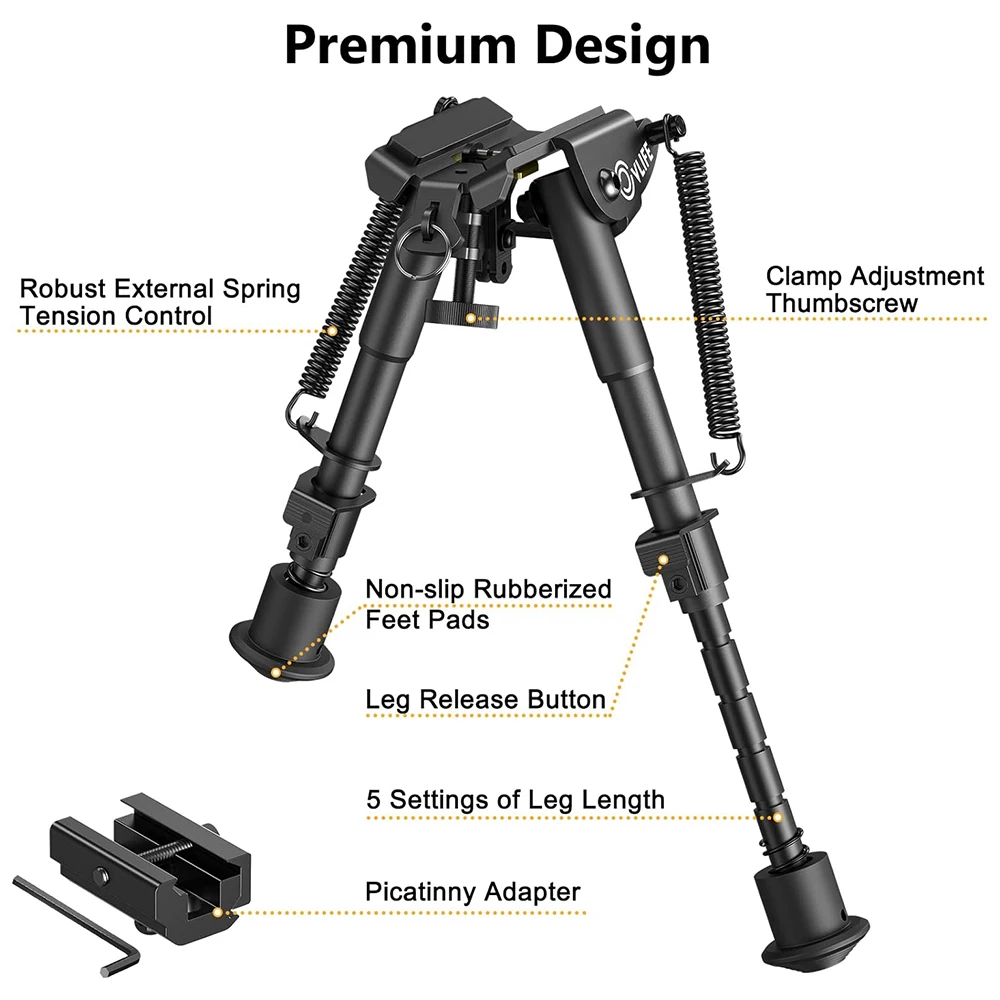 BIJIA 6-9 Inch Extendable Foldable Tactical Support Frame with Adapter for Sports & Outdoor Activities Scopes Accessories