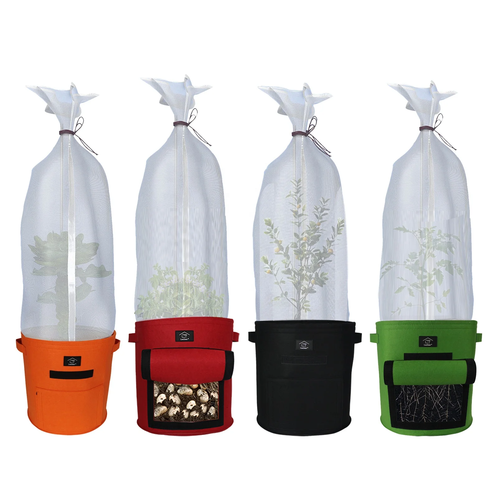 Plant Bags Potato Grow Bags Ventilated Non-Woven Fabric Planting Pot with Anti Insect Net for Urban Gardening