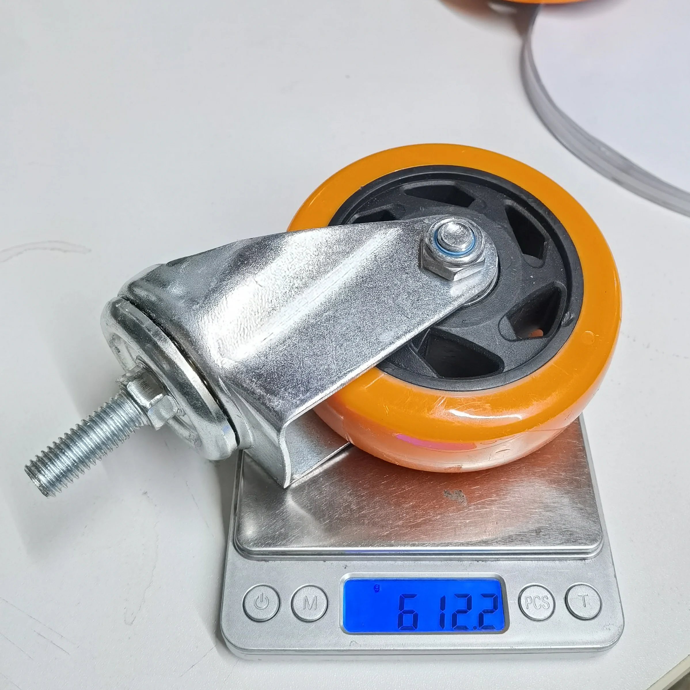 M12 thread stem cart caster 4 inch 100mm*32mm  PVC heavy duty caster wheel 100kg loading capacity handtruck caster
