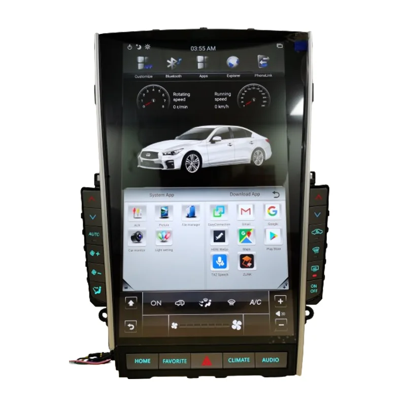 PX6 8gb Mark 6 Dashboard Upgrade Head Unite Carplay GPS Navigation Car Tesla Style Radio Touch Screen For Infiniti Q50 Q60