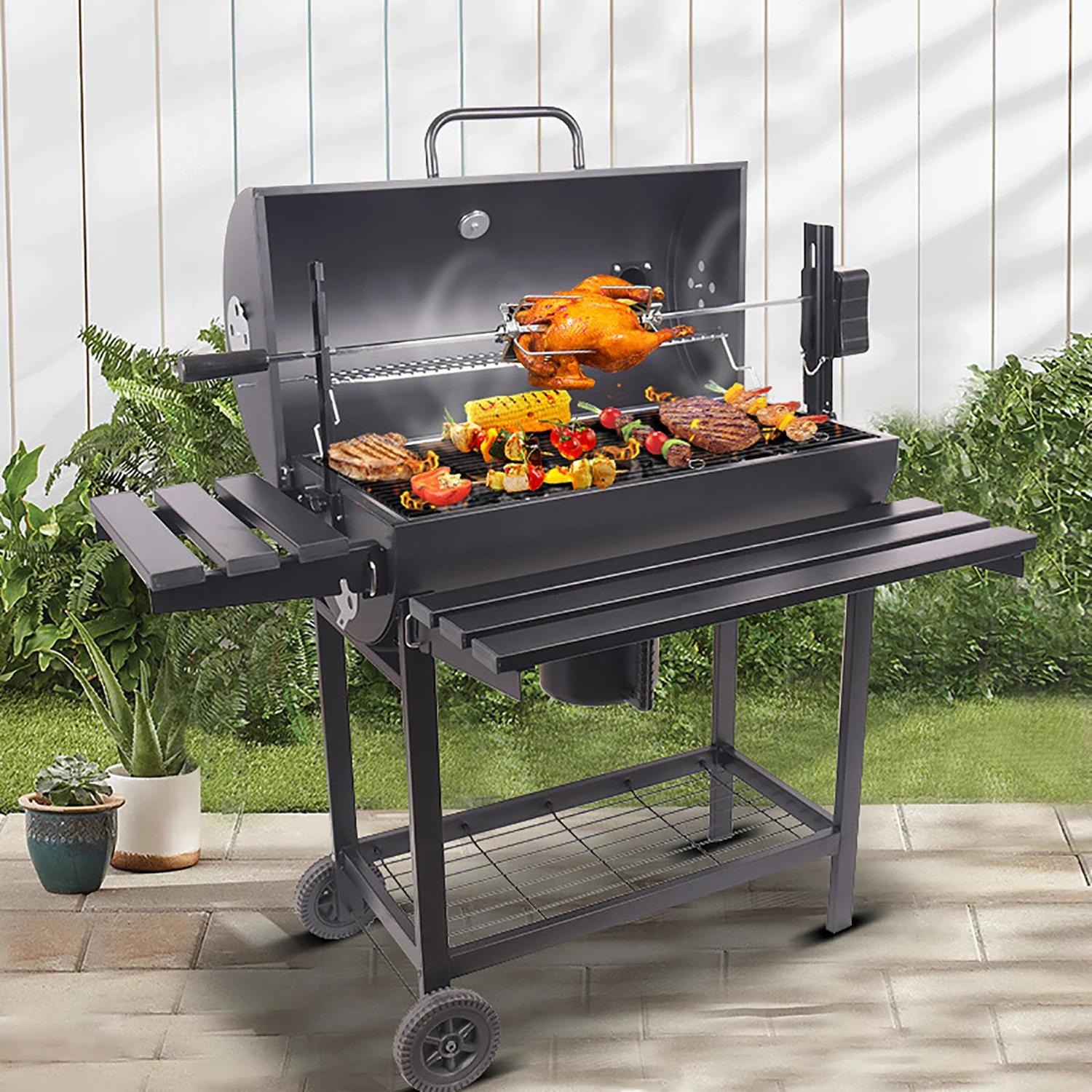 Family Barbecue Grillpark Grillcharcoal Grillbarbecue Oil Barrel Oven