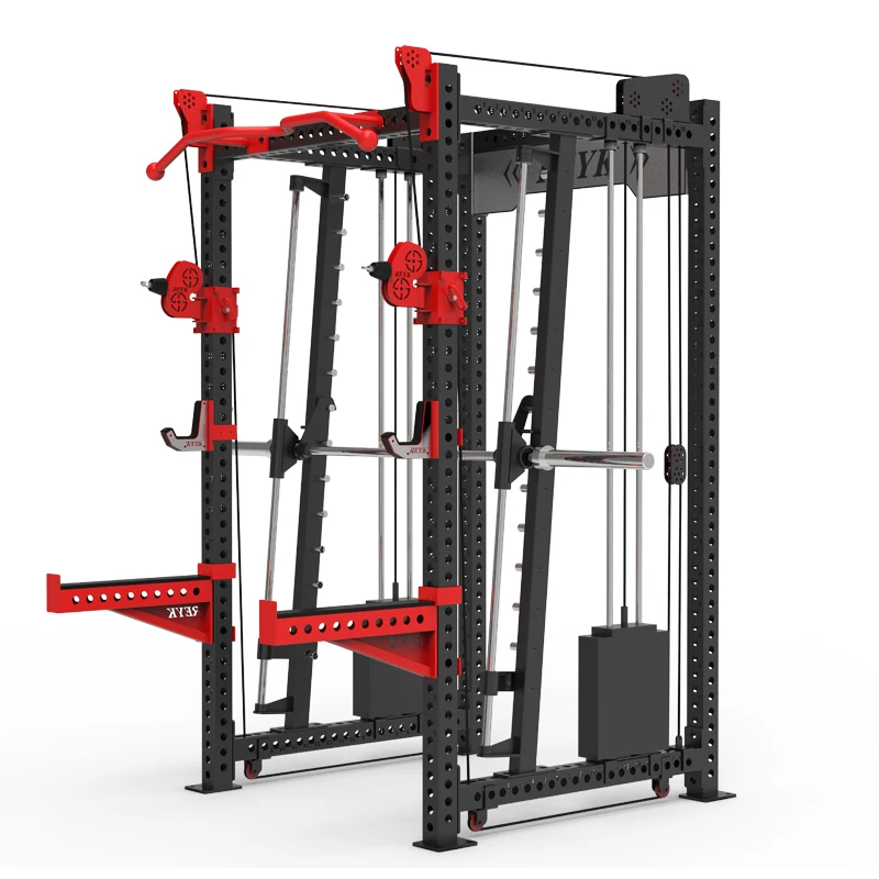 Commercial All-in-One Gym Fitness Power Rack Multi-Functional Smith Squat Rack Exercise Machine for Chest and Shoulder Workout