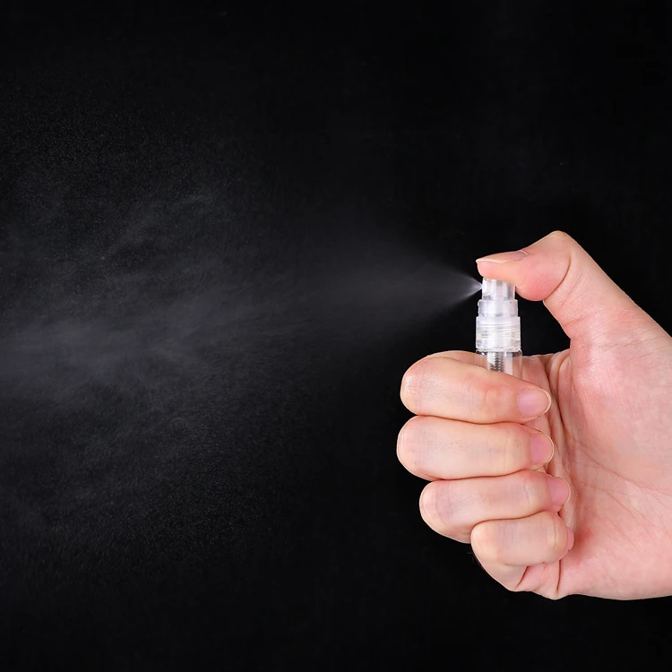 Custom logo print empty 3 ml 5 ml 10 ml clear mini atomizer mist vial sample test spray plastic perfume bottle