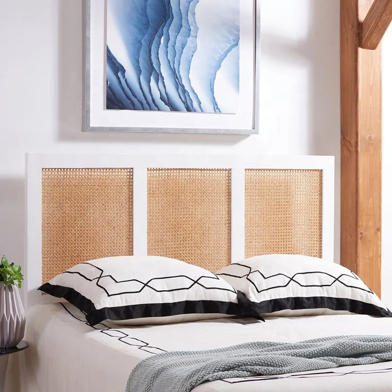 Hot Sale Rattan cane webbing Bedhead headboard Hand Crafted Rattan Headboard for Bedroom King and Queen Bed Size