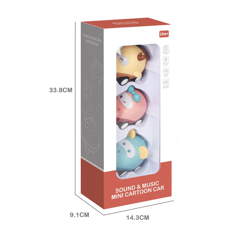 
Friction Powered Cars with Lights and Music Animal Push and Go Car Toy Set Great Educational Toys baby toy 