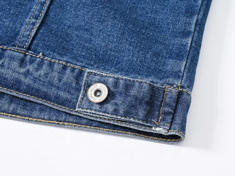 Hot Sell New Denim Jacket For Women Plus Size 6x Custom Crew Neck Long Sleeve Jacket Women High Quality Jeans Denim Jacket