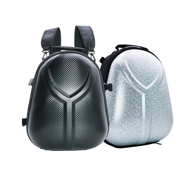 Carbon fiber pattern waterproof durable hard shell EVA backpacks Helmet Carrying Bag motorcycle accessories