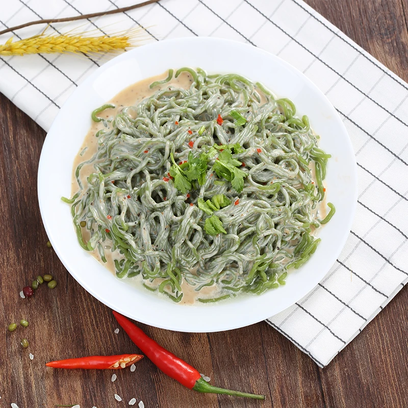 Customized  Food Konjac Spinach Flavors Shirataki Noodles Konjac Noodles