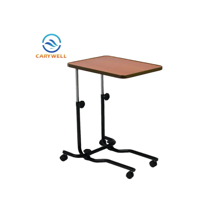 Adjustable Tilting Hospital Medical Dining Table With Wheels