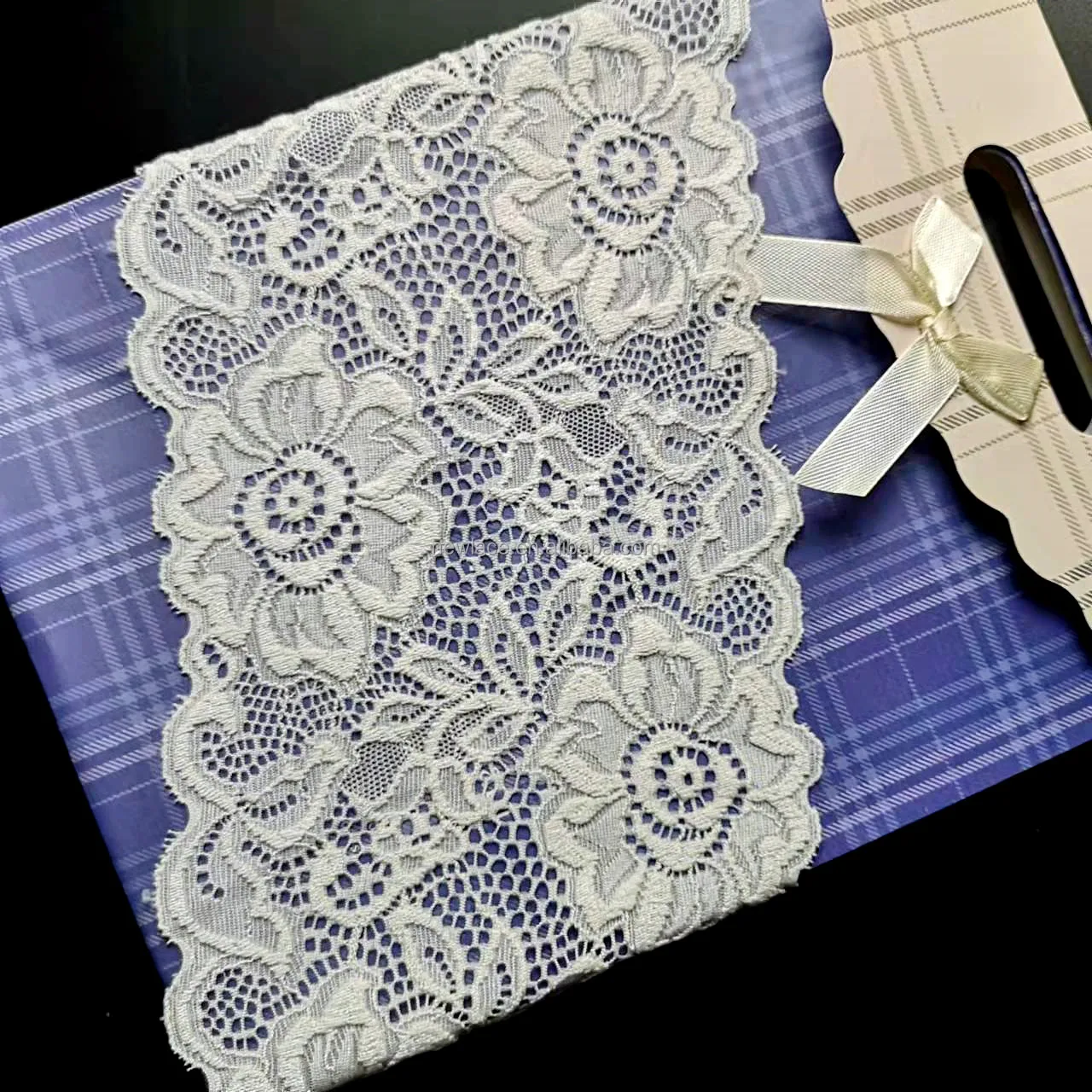 07014 New Pattern Factory Price Flower Spandex Nylon White 14cm Stretch Lace Trim Fabric for Clothing