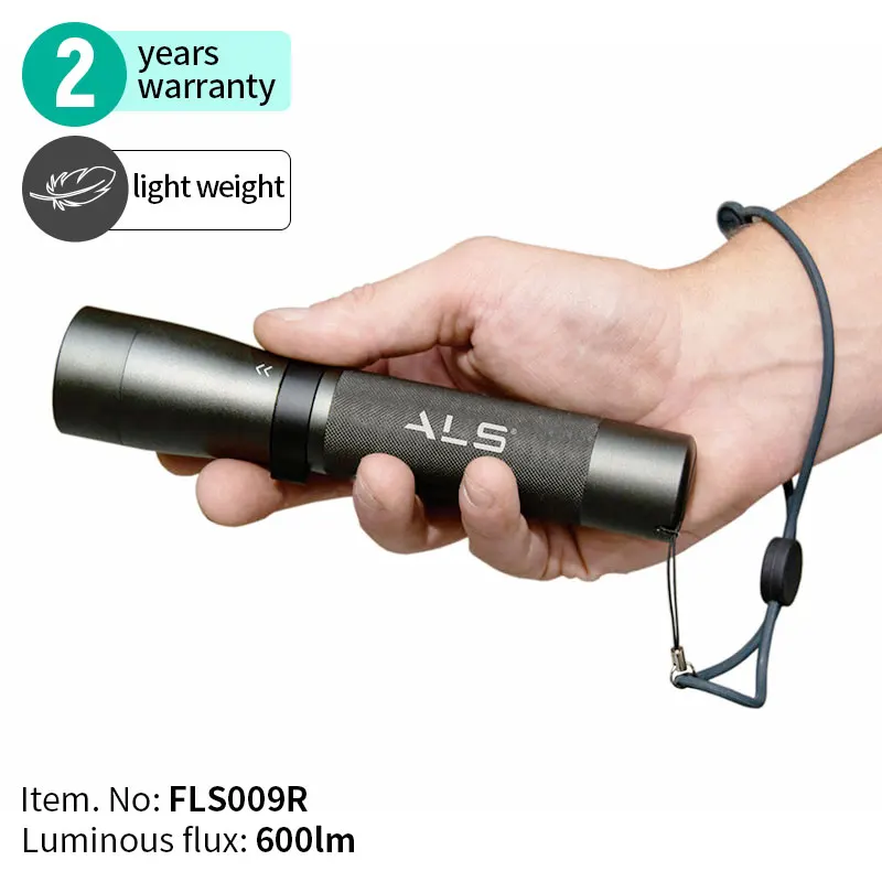 600 lumens rechargeable LED water proof powerful flashlight with clip