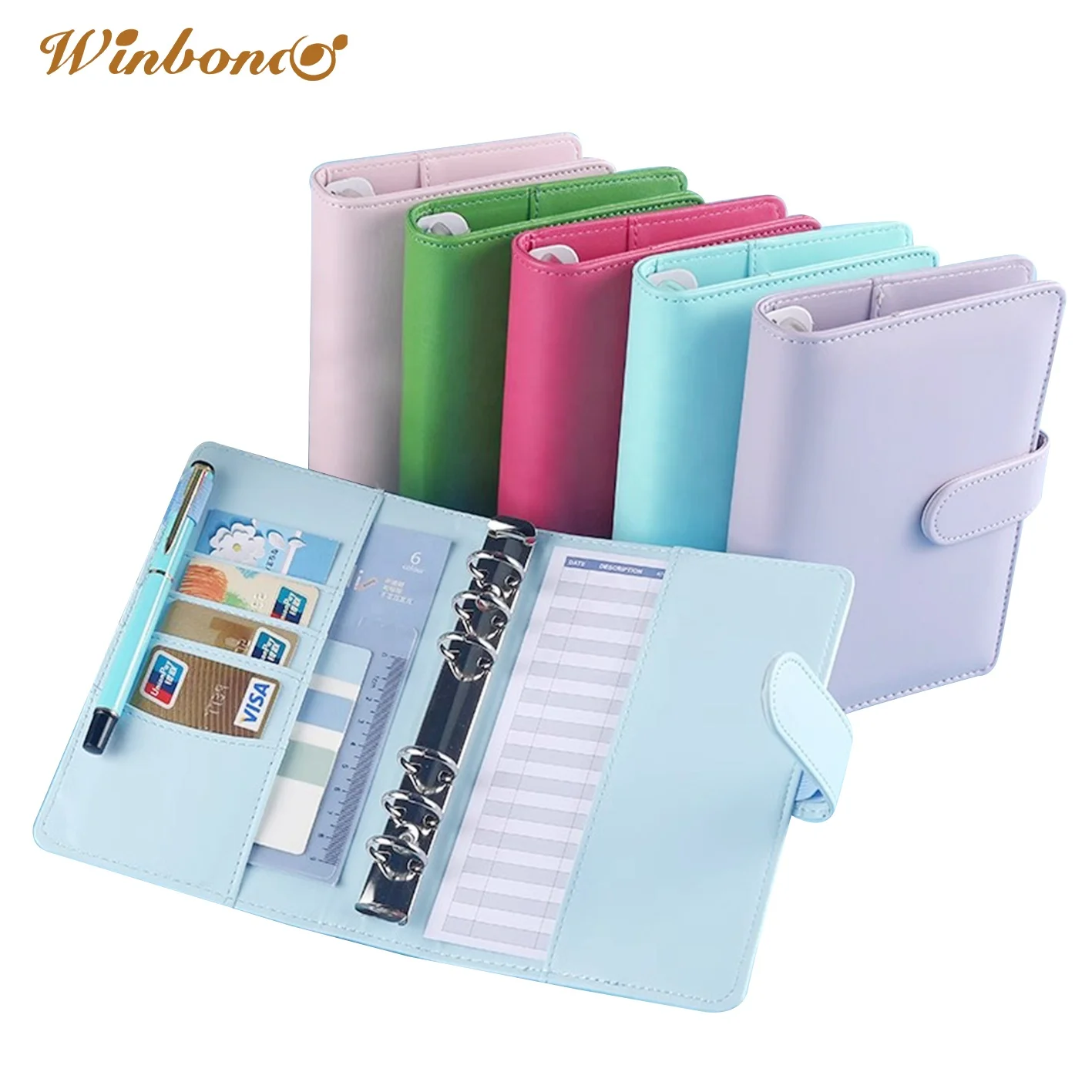 Custom Wholesale A5 Leather binder leather Cover with Magnetic Buckle Closure Refillable Papers for Multiple use