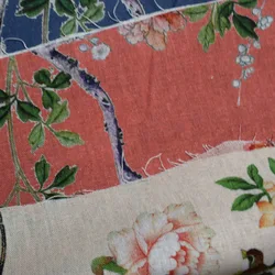 Linen Clothing Wholesale Beautiful Patterns Flower And Bird Pattern Custom Printed Fabric Design