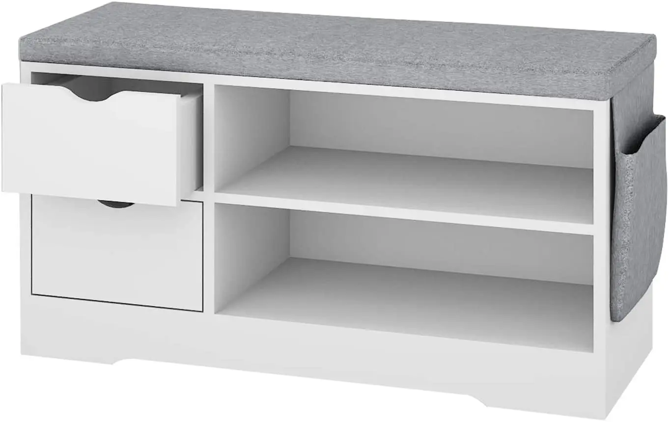  Shoe Storage Bench with Seating entryway Wooden Cabinet Drawers for Entryway Hallway