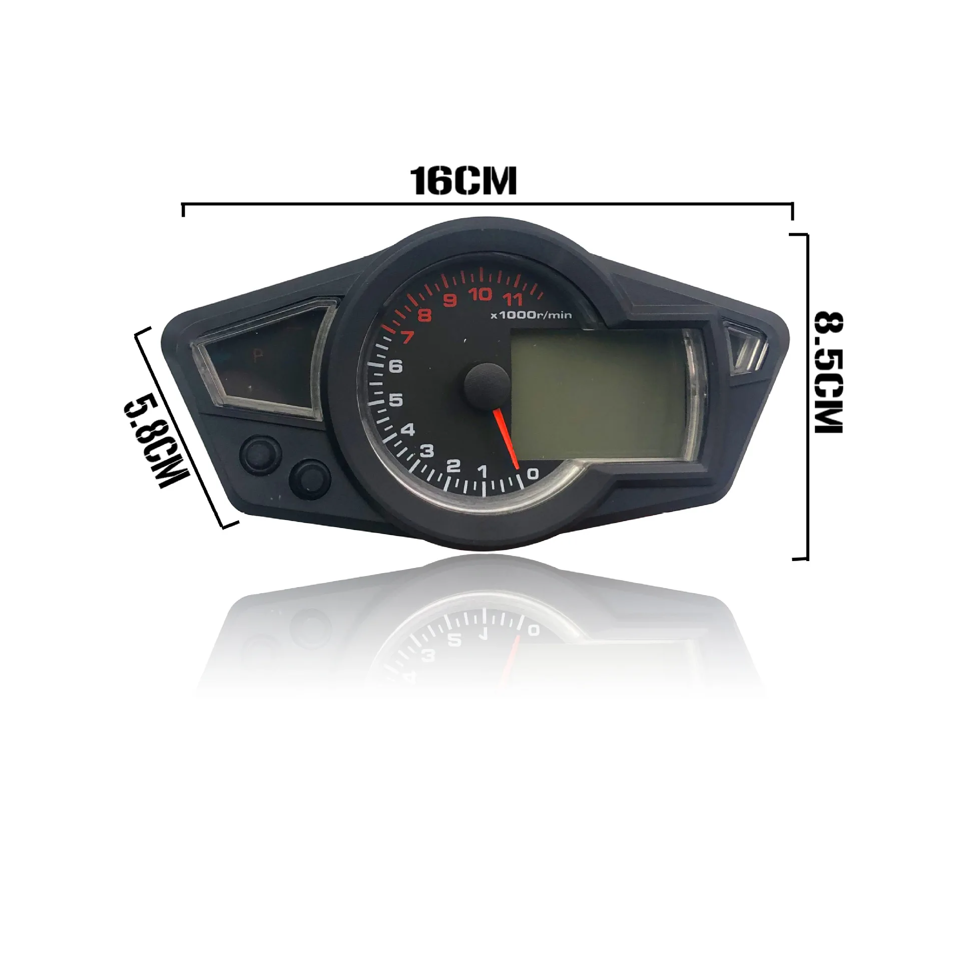 Retro Universal LCD Digital Odometer Speedometer Tachometer Gauge Motorcycle