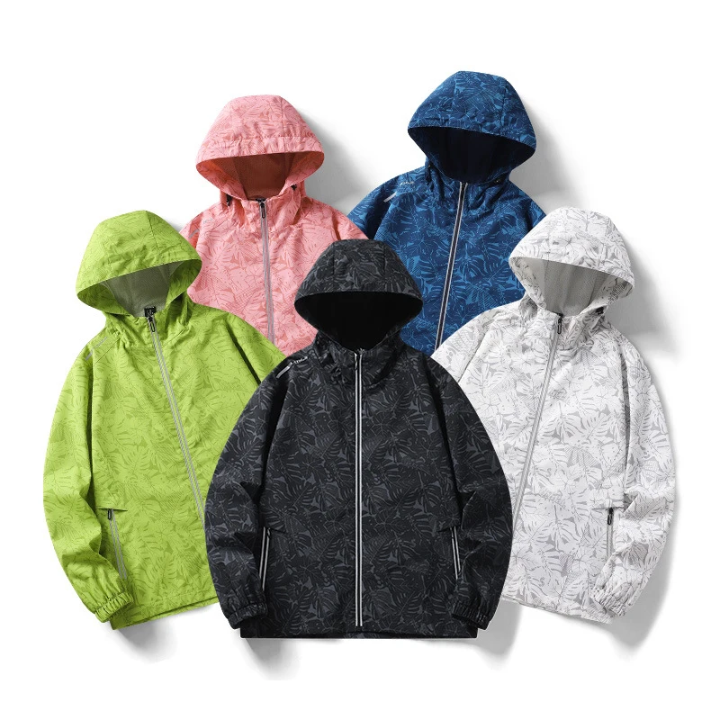 Wholesale Camouflage Hooded Waterproof Windbreaker Soft Shell Running Sports Breathable jacket