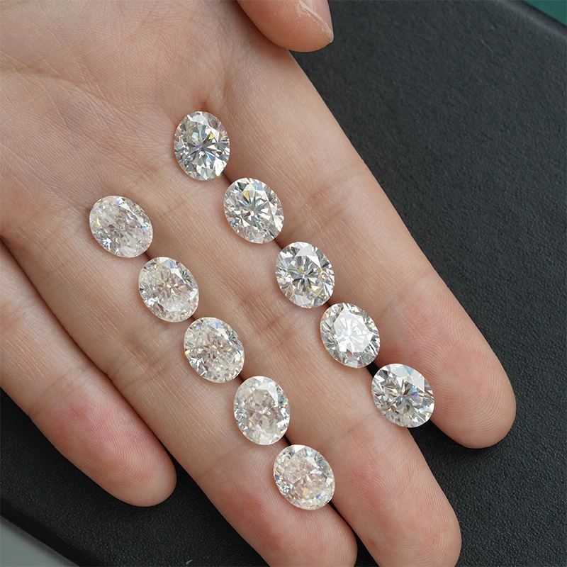 Glitter Iced Cut Moissanite Oval Shape DEF VVS Super White Loose Moissanite Stone