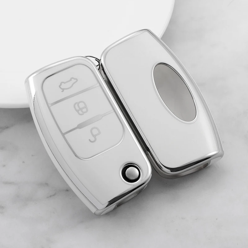 TPU Car Key Case Cover for Ford Ranger C-Max S-Max Focus Galaxy Mondeo Transit Tourneo Custom Auto Key Holder Keychain