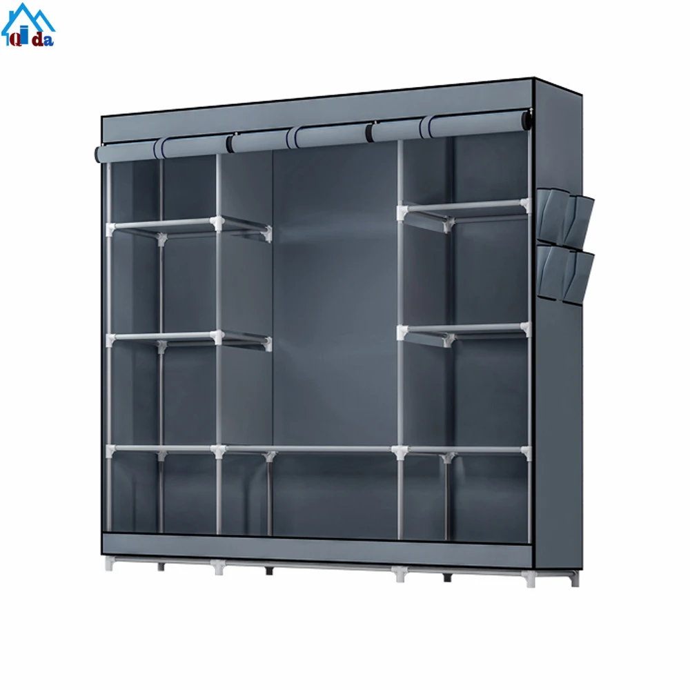 Home storage folding assemble fabric wardrobe non-woven household wardrobe