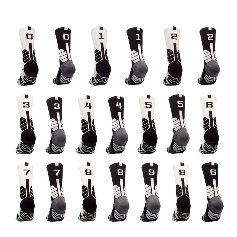Wholesale Custom Fashion  Sports Socks Running Men Number Socks  Elite Quality Basketball Socks