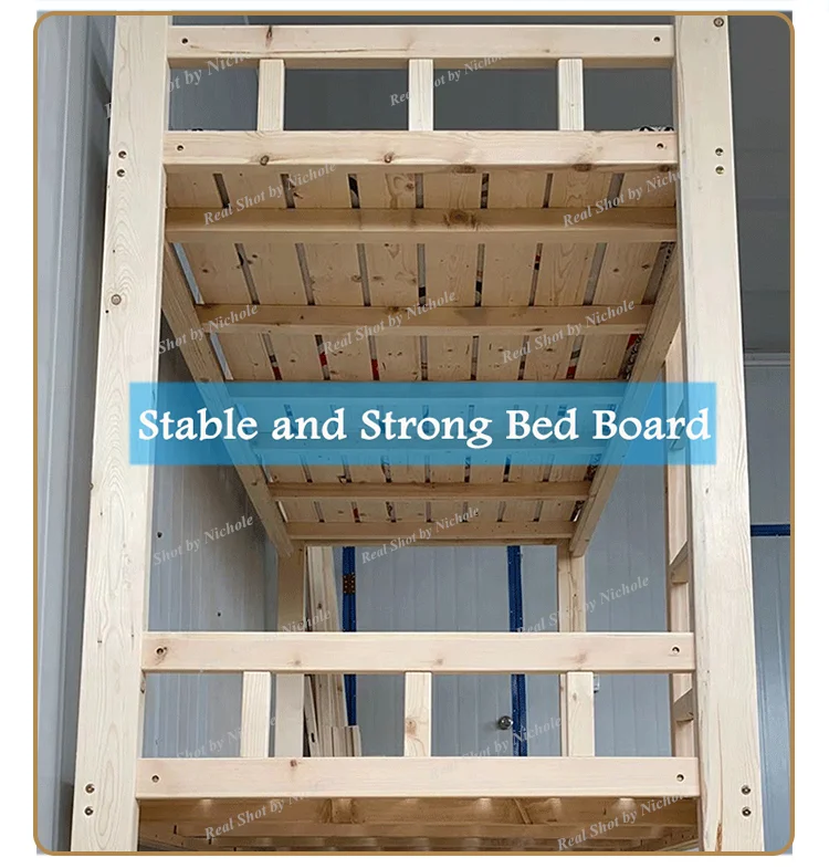 Wholesale Dorm Bunk Bed with Ladder Wooden Bunk Beds Frame Twin Size Kids Bunk Beds