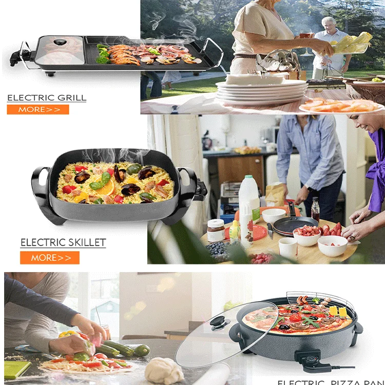 High Quality 24 Inch Electric Pizza Oven Fry Pan Non Stick