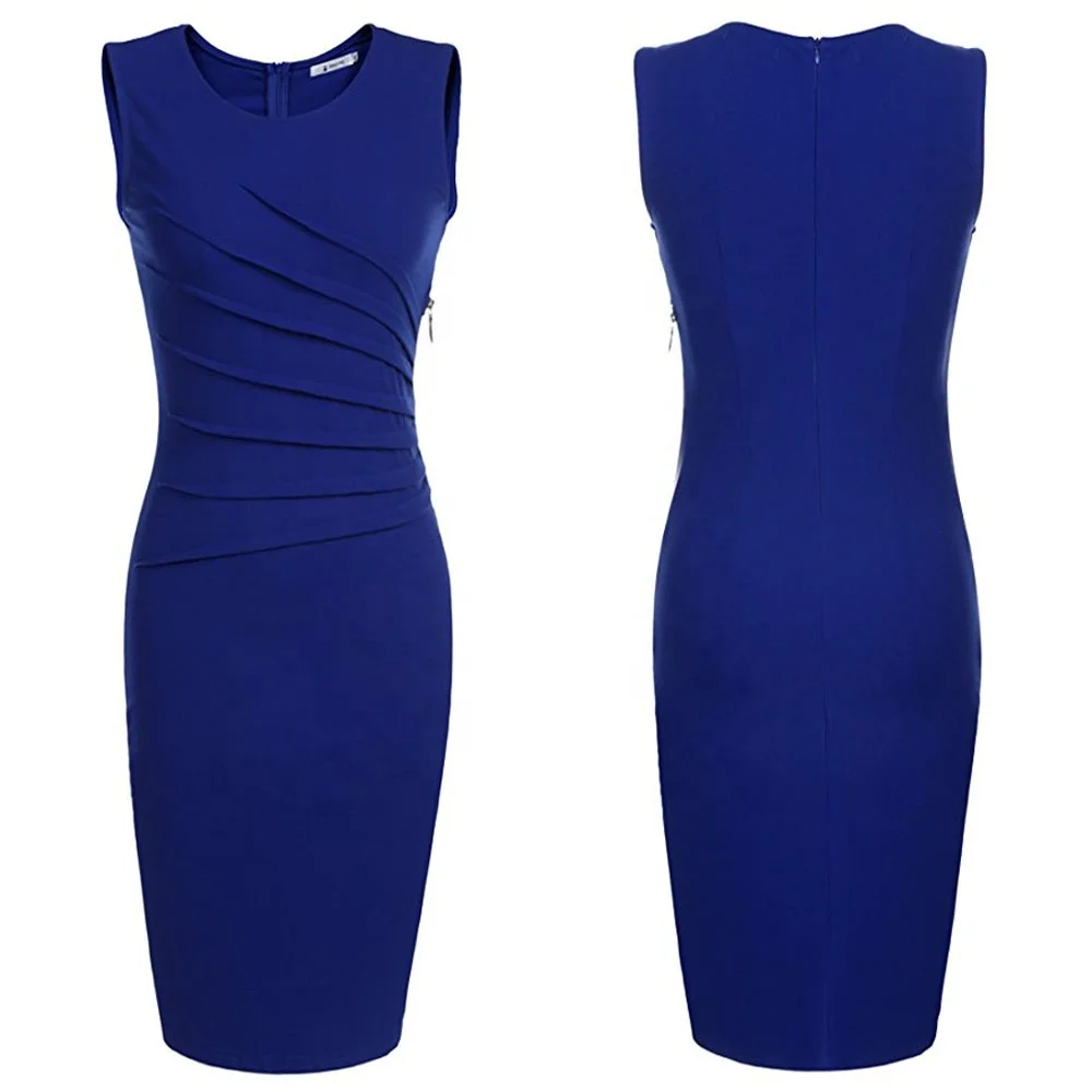 Summer Office Business Work Slim Fit  Casual Pencil sleeveless  Dress for women