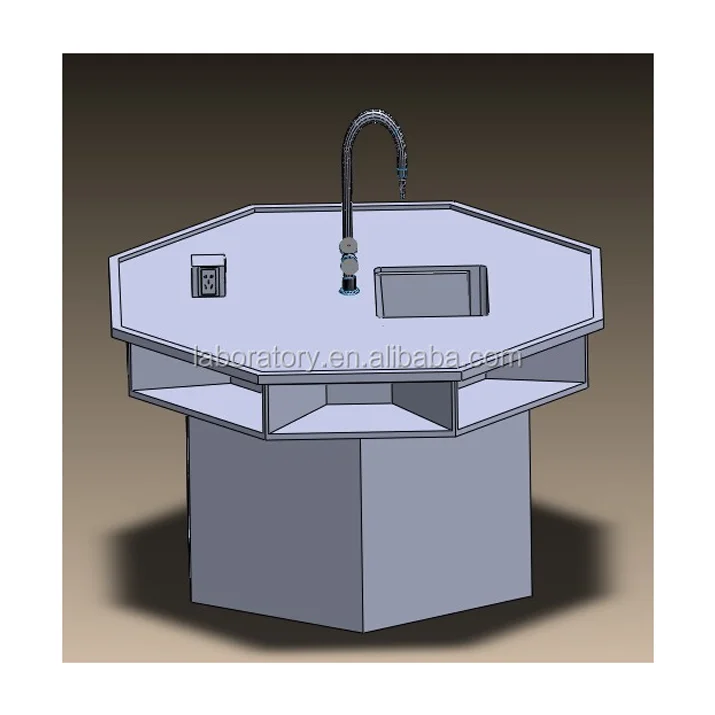 Octagon lab table with PP sink