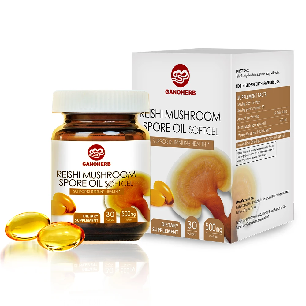 Оптовая продажа суперкритическая экстракция СО2 Ganoderma Lucidum полисахаридный порошок треснувший гриб экстракт спор Рейши масло E