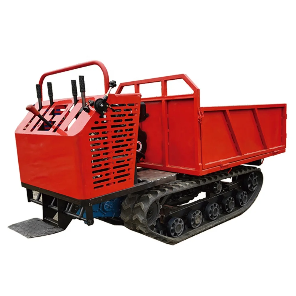 Agricultural Mountain Crawler Transporter 0.8 Tons Hydraulic Dump Transporter Small Waterway Dual-Purpose Transporter
