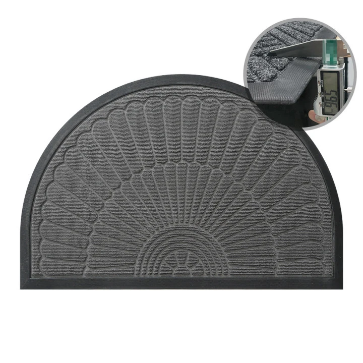 Entrance door semi-circular rubber floor mat for household and commercial use