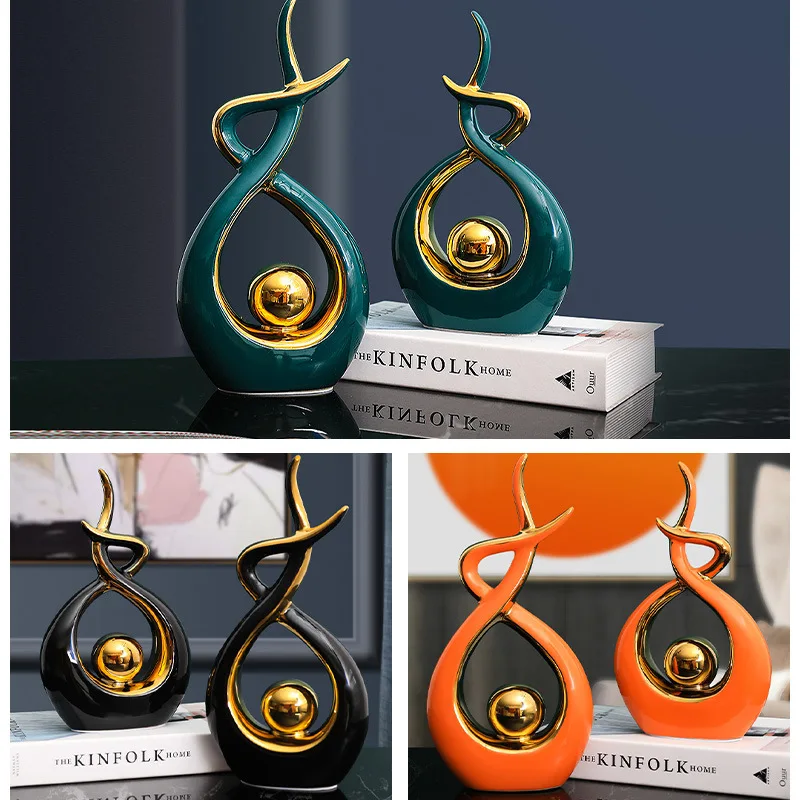 Wholesale ceramic crafts gifts modern luxury art unique ornaments for home accessories decoration