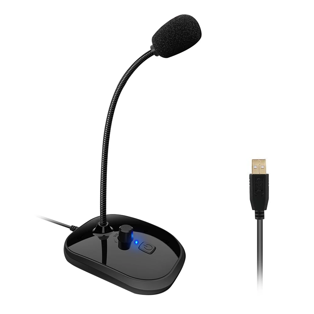 
Xiaokoa PC Omnidirectional Gaming Microphone Desk Microphone USB Wired with Spin Button Volume Adjustment and Mute Button CN;GUA 