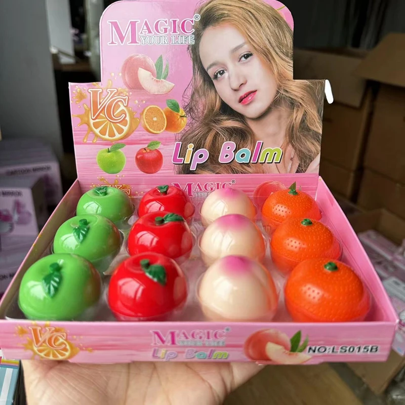 Cross border makeup Romantic Bear LS015 creative fruit series moisturizing lipbalm  dry chap moisturizing lip balm