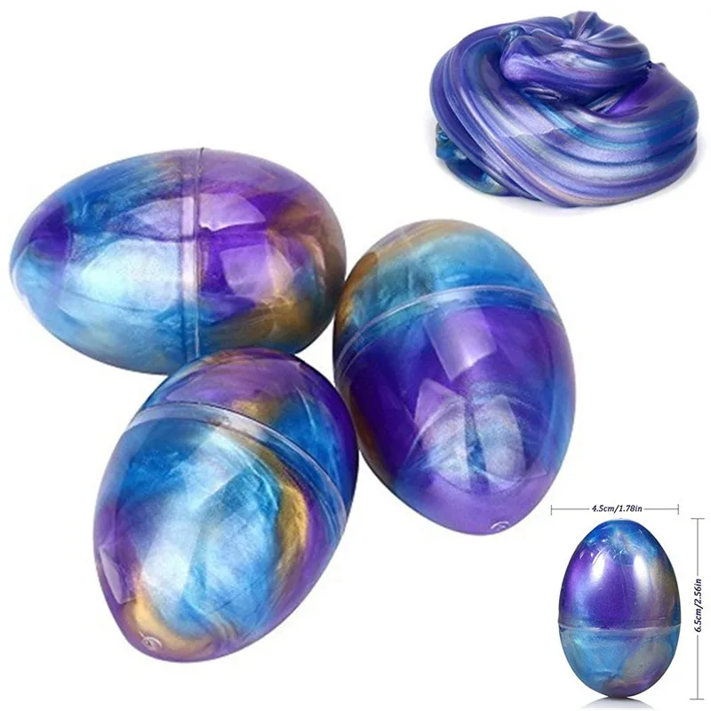 Stress Relief DIY Soft Slime Clay Squishy Stretchy Easter Egg Slime Galaxy Putty Slime Sensory Toy For Kids