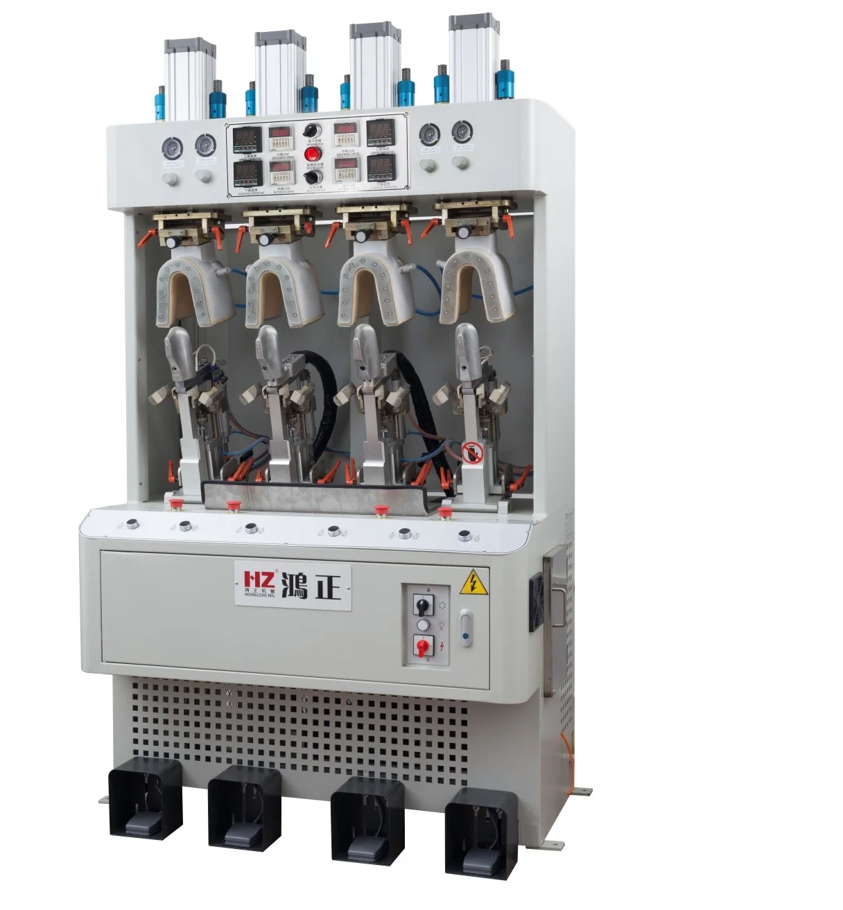 China Dongguan Hongzheng shoe machine HZ-676-2H2C double cold and double heat heel setting machine (airbag type)