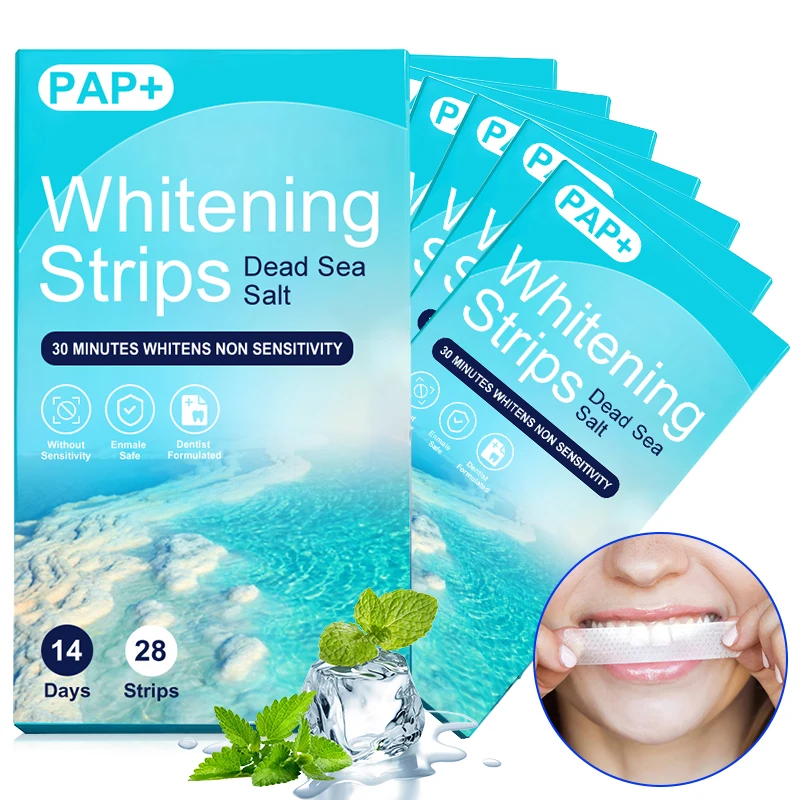 Private Label 5D Tooth White 28 42 Pcs Non Peroxide Pap Dental Teeth Strips Teeth Whitening Dry Strips For Sensitive Teeth