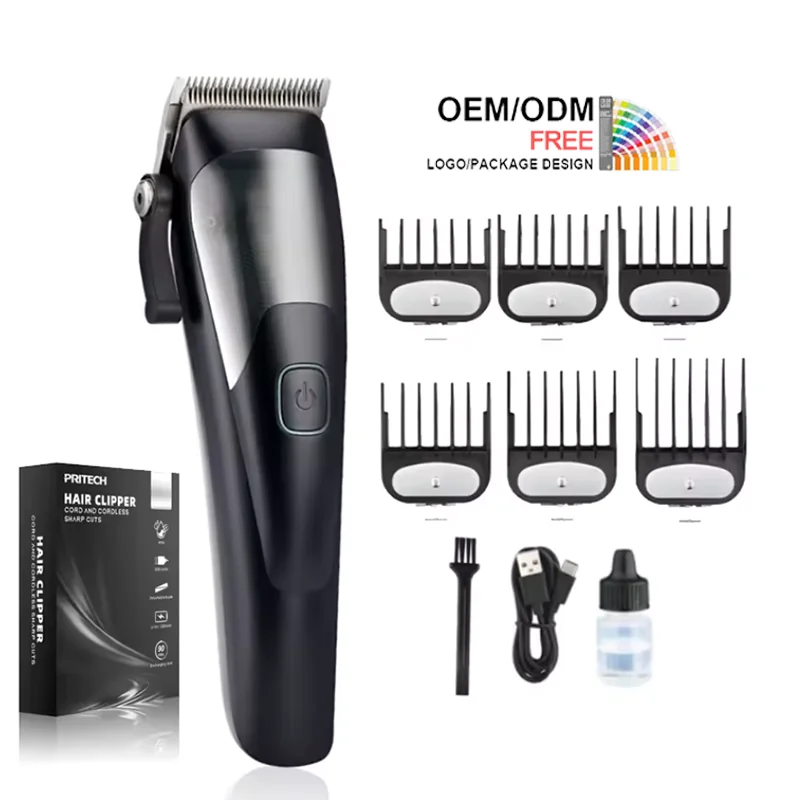 PRITECH New Design Hair Clipper Cordless Rechargeable Hair Machine Cut Electric Hair Clipper