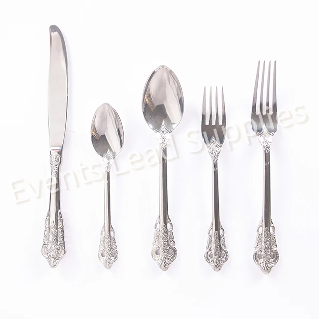 Silver 304 Stainless Steel Hot Sale Tableware Set For Wedding Knife And Fork