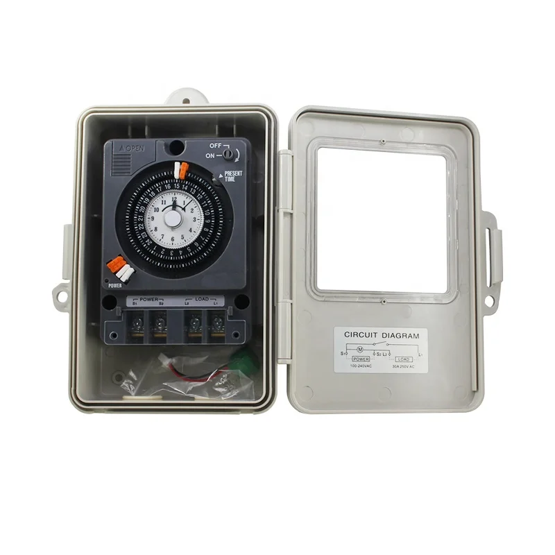 30A Waterproof 24Hour Analog 220v Mechanical Weekly Automatic ON OFF Timer Switch TB330 Timer with Battery for LED