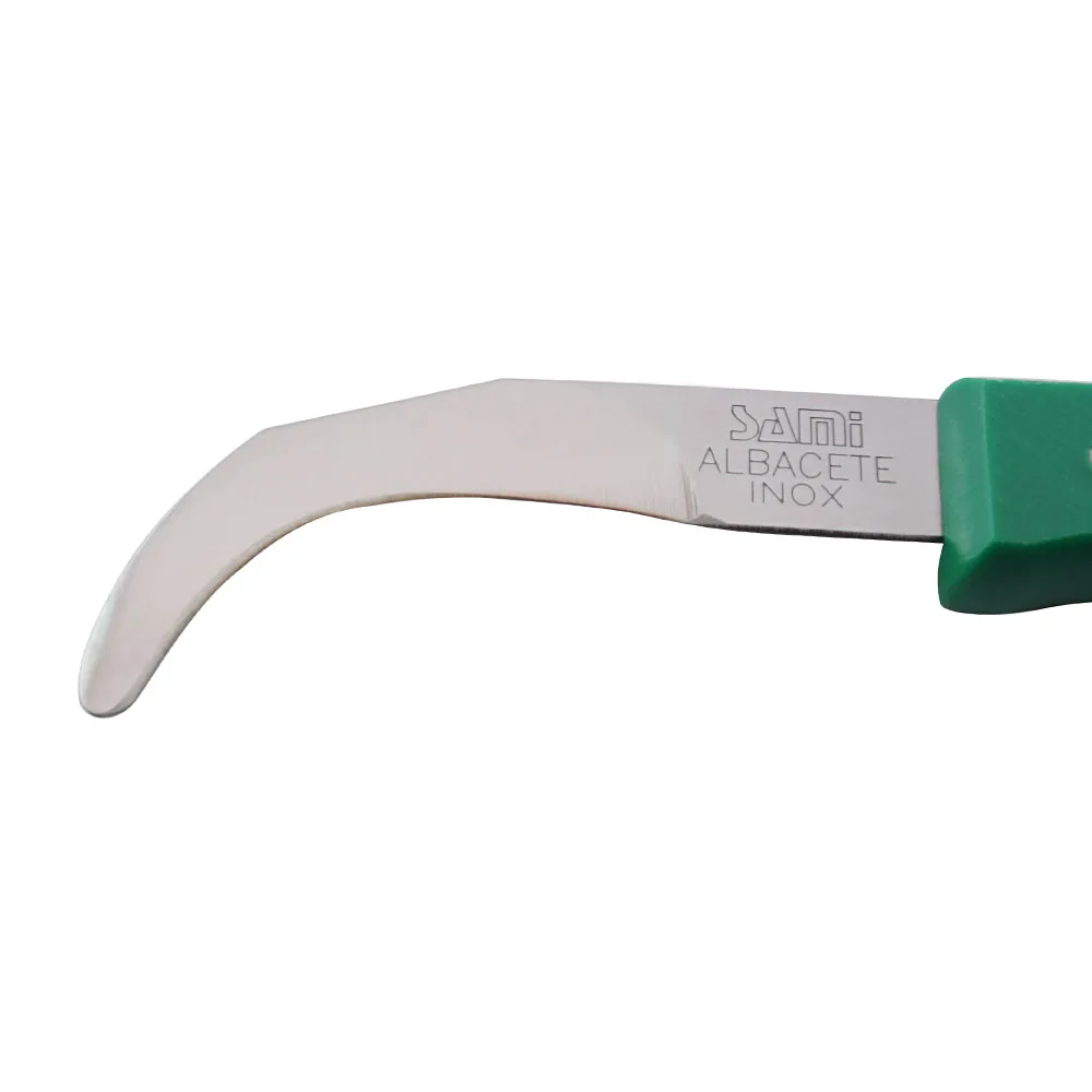 Green PP Handle Banana Knife Stainless Steel Curved Blade