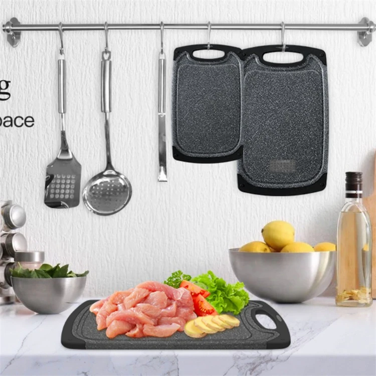 Безопасная для мытья в посудомоечной машине мраморная дизайнерская кухонная разделочная доска 3 шт. антипригарные Пластиковые Разделочные доски набор с пазом сока