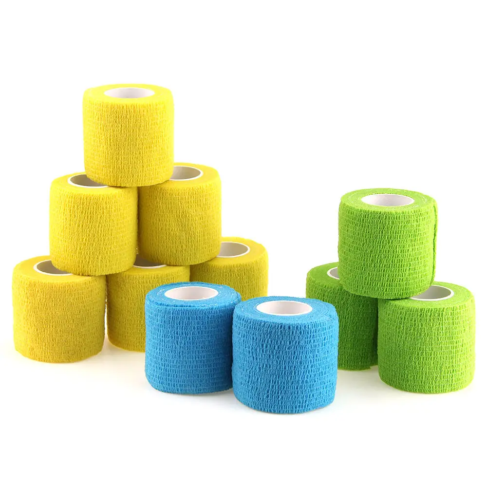 Hot Sale Custom Logo Elastic Self Adhesive Medical Nonwoven Pet Latex Cohesive Bandages