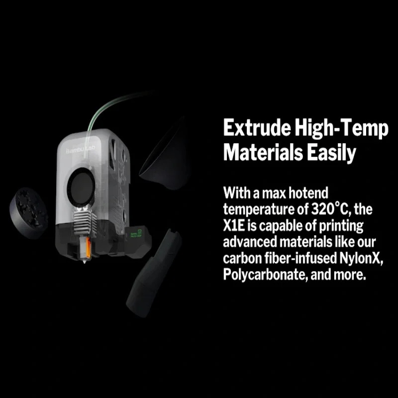 X1E Professional Core XY Metal Enclosed Multicolor FDM 3D Printer for Industrial and Desktop High-Speed Printing