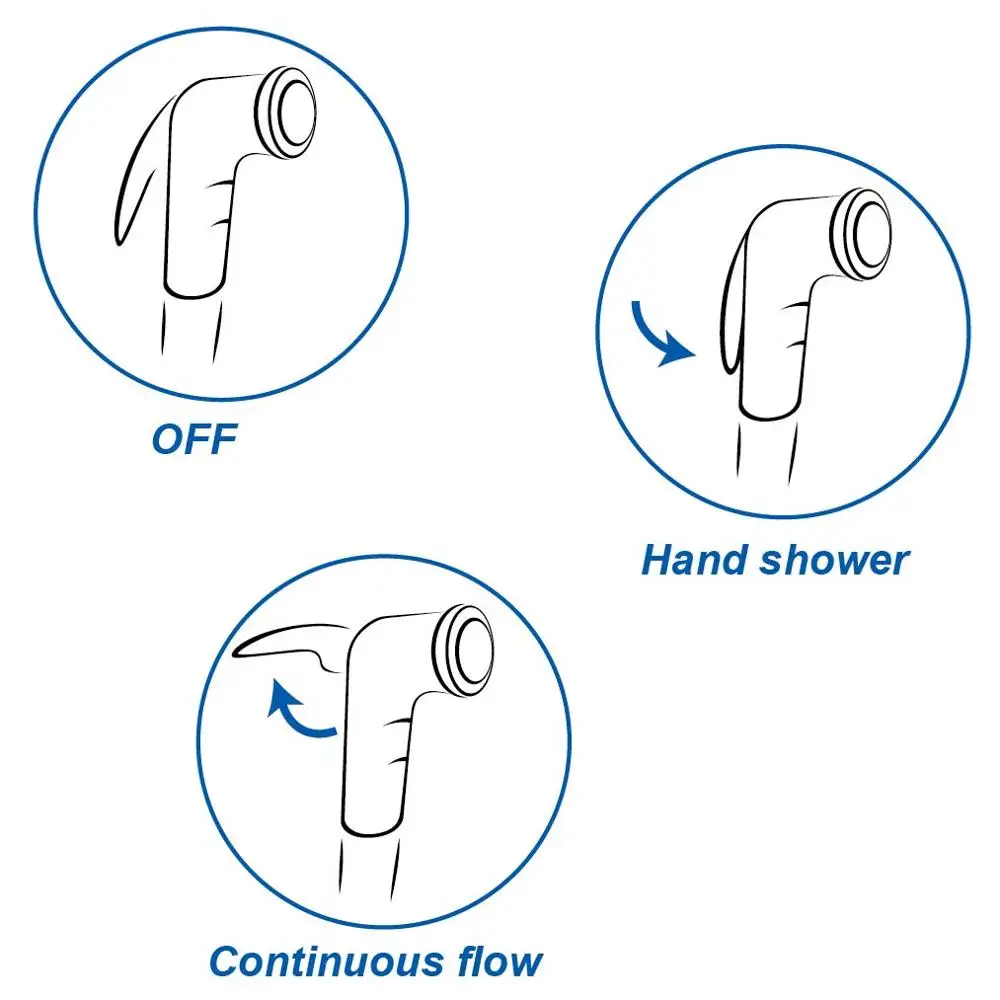 Middle East market White PP ABS Handheld Plastic Bidet Sprayer Shattaf with PVC Shower Hose and holder 3 PCS Shattaf  Set