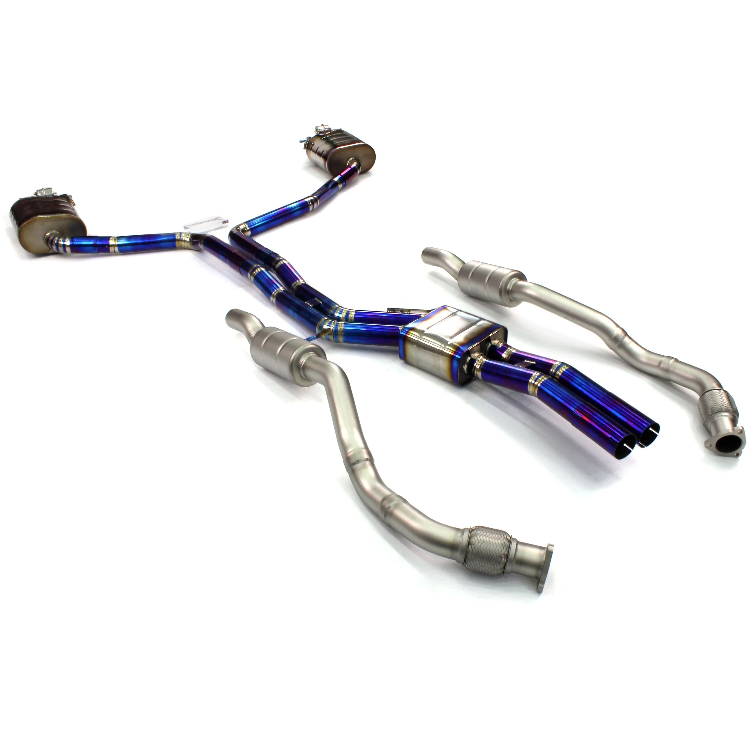Для Audi S6 S7 RS6 C7 RS7 Titanium catback выхлопные трубы теплозащитный резонатор для передней глушитель клапана выхлопной