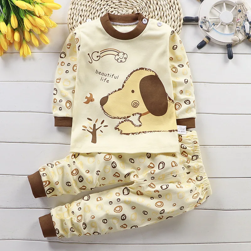 2020 Kids Pajamas Cotton Kids Sleepwear Set Children Cute Cartoon Pajamas Suit Clothes for Kids Girls