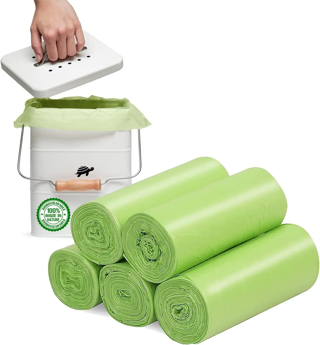 Wholesale 100% Biodegradable Compostable Degraded PLA PBAT Corn Starch Garbage Trash Bag Household Office Hotel