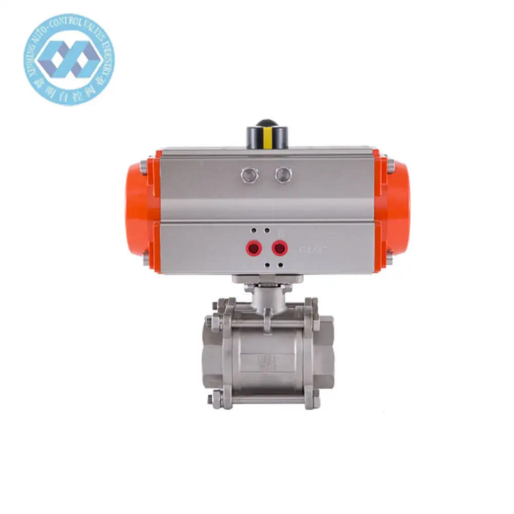Spot goods three way air actuated control actuator pneumatic pvc ball valve