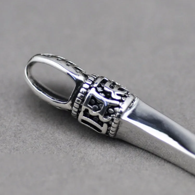 Thai Silver Wolf Teeth 925 Sterling Silver Necklace Wholesale Vintage Silver Men Pendant